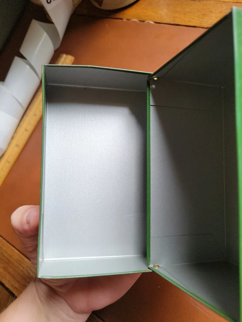 Vintage Mid-Century Green Metal Index Card / Recipe Box